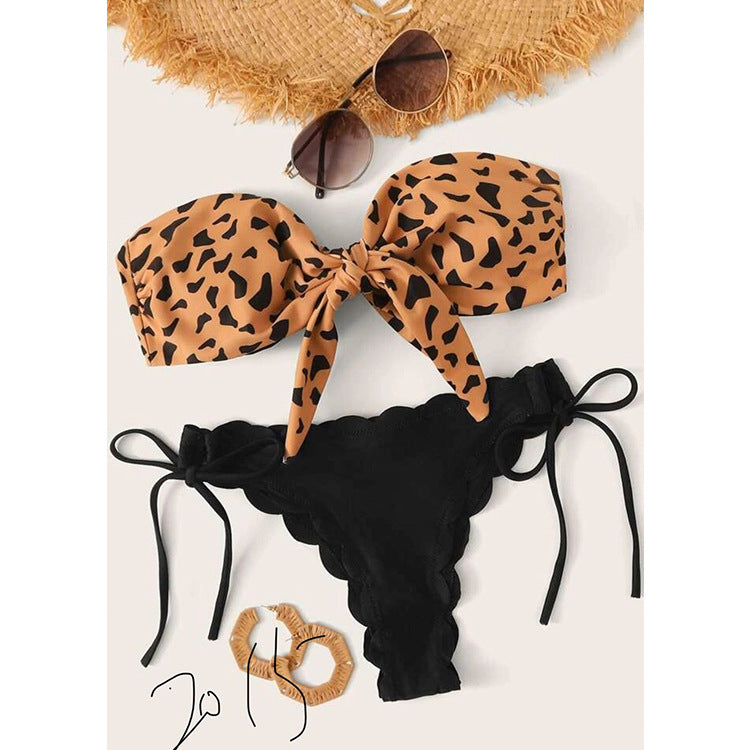 Women's Tube Leopard Bikini