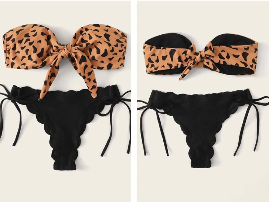 Women's Tube Leopard Bikini