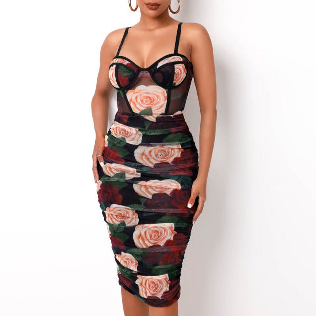 Floral Mid Length Dress