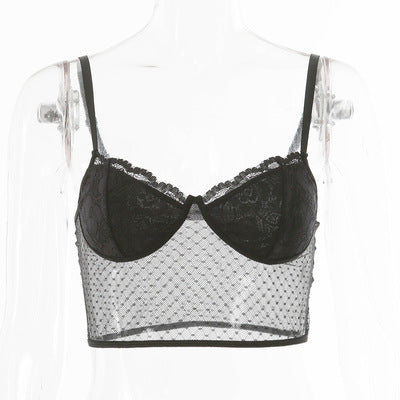 Party Lace Polka Dot Bra Top